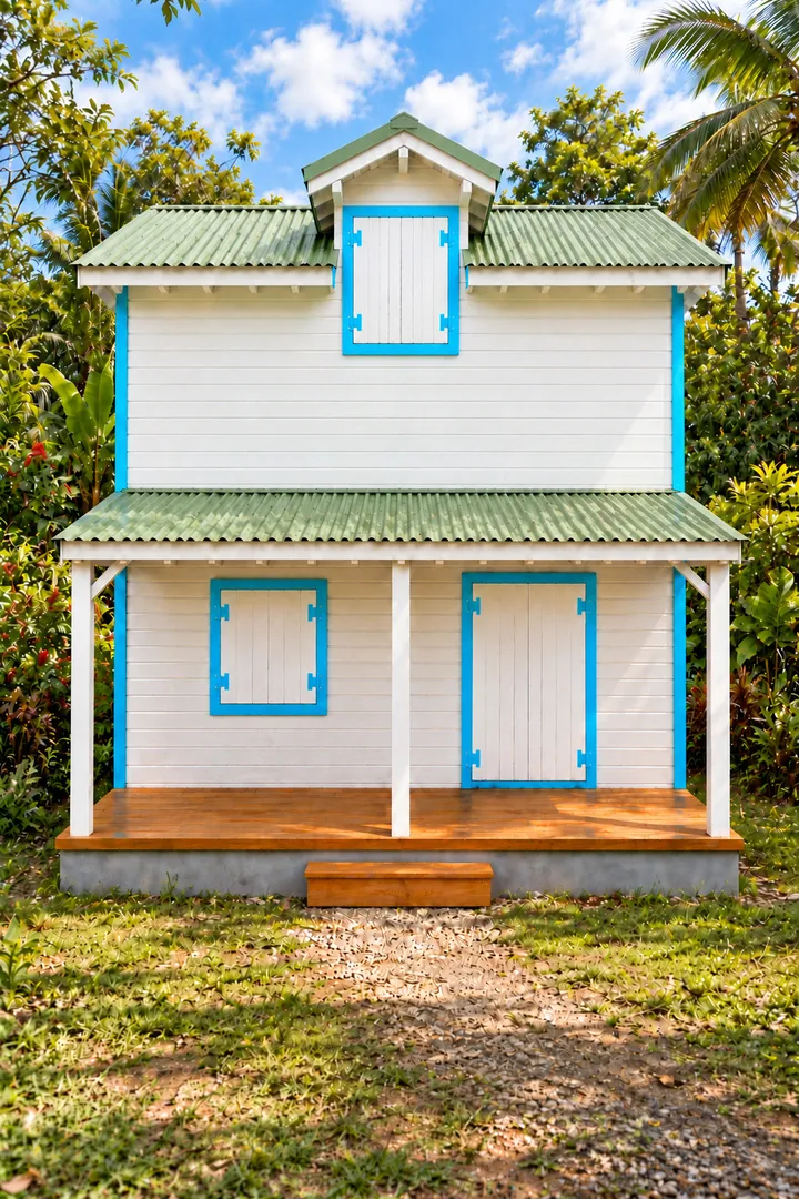 Kaz à Ninine, maison créole en bois — illustration du catalogue TRADIKAZ