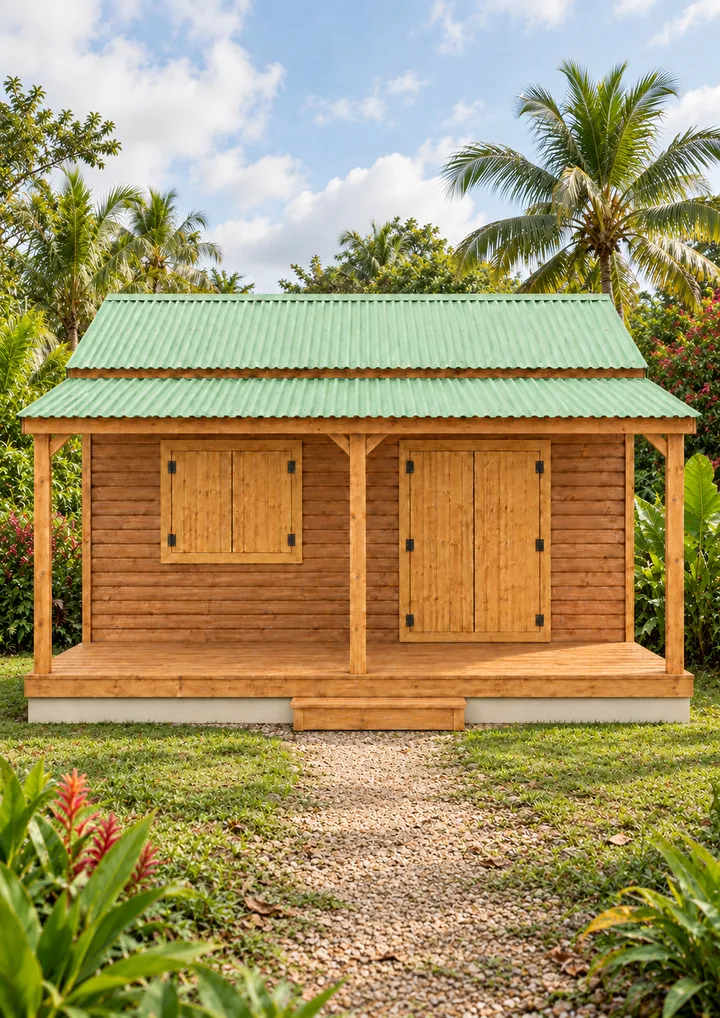 Kaz à Titine, maison créole en bois — illustration du catalogue TRADIKAZ